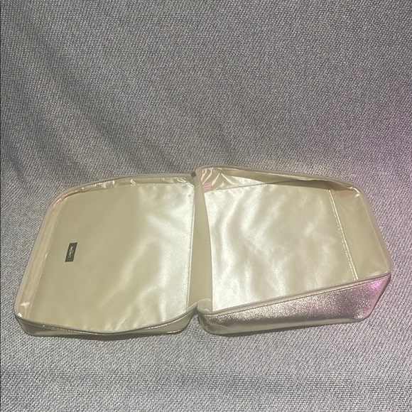 Lancome Gold Cosmetic Bag with Embossed Floral Design - Picture 3 of 16